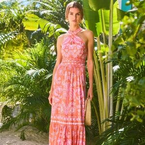 NWOT LILLY PULITZER Montecito Halter Maxi Dress
